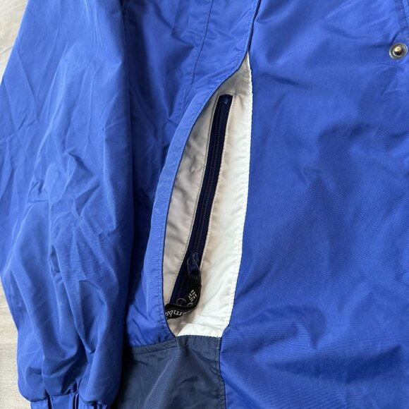 Vtg Columbia Rain Jacket Mens Medium Windbreaker Hooded Blue White - Picture 9 of 12